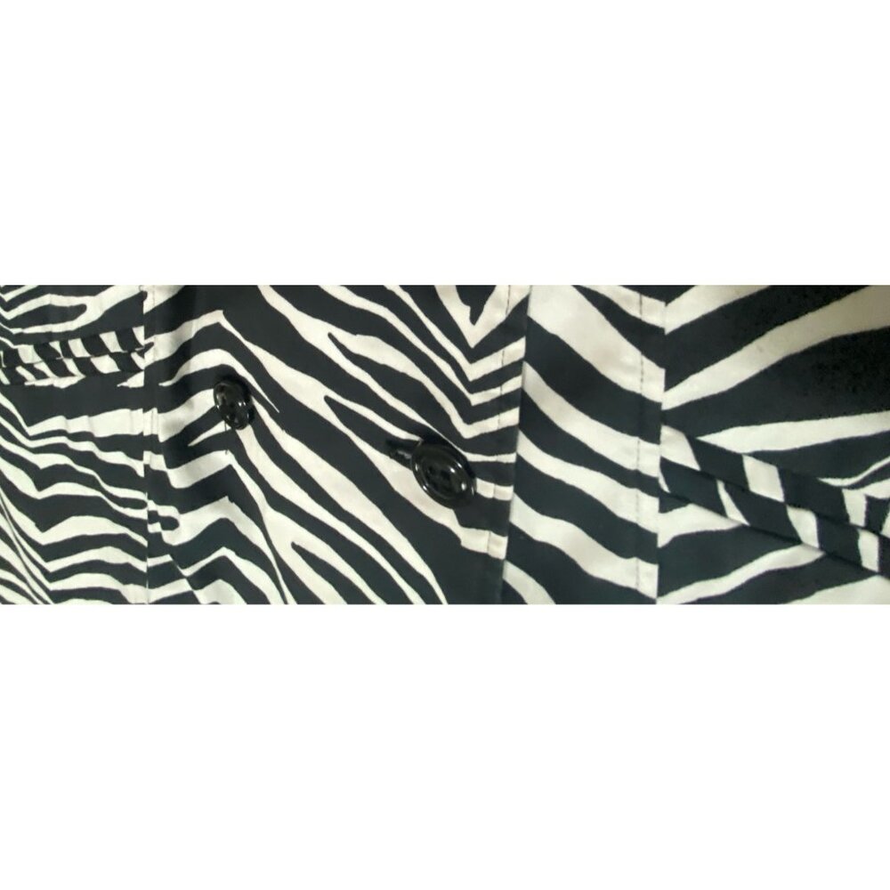 Lane Bryant Size 18 Jacket Zebra Pattern Coat 3/4 Sleeve Double Breasted - Picture 12 of 13